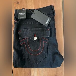 True Religion Men's Black Jeans with Red Stitching Accent(brand new)